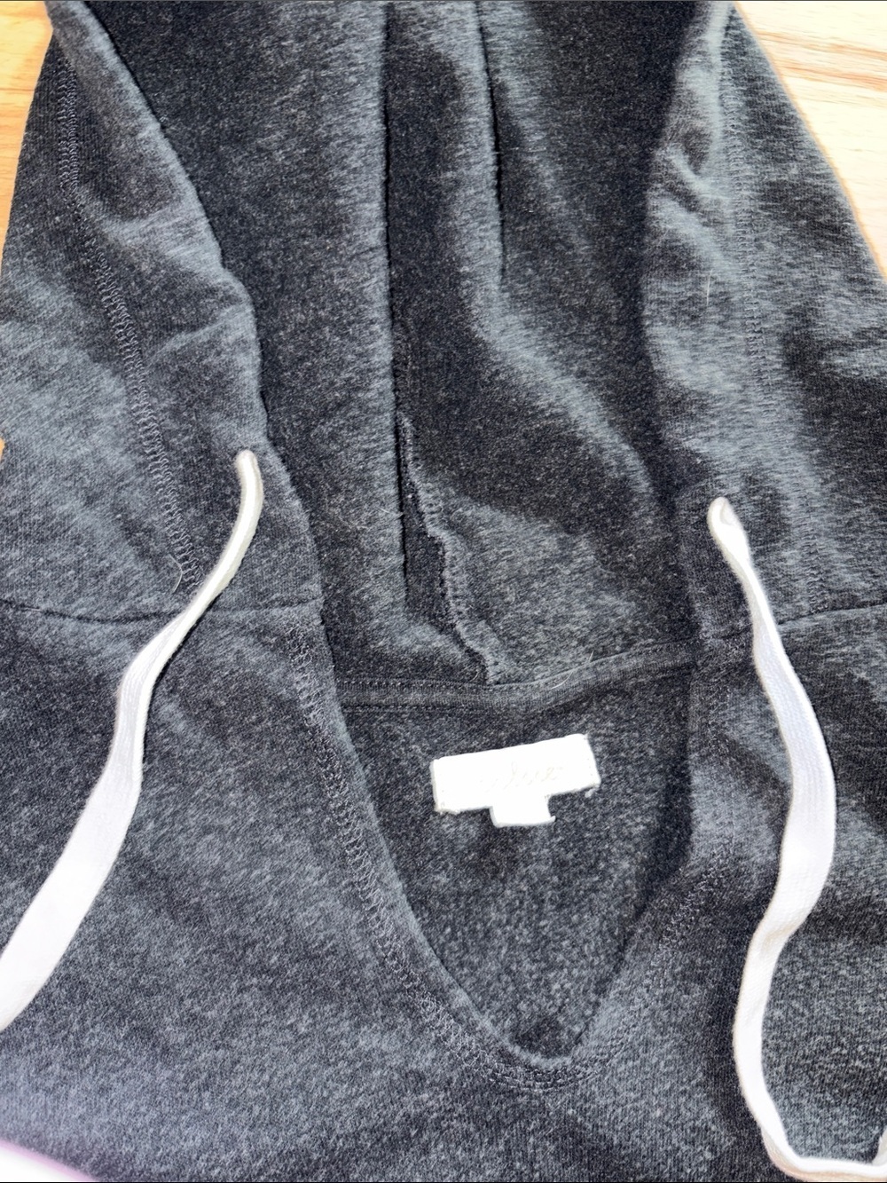 Colsie Dark Gray Hooded Scoop Neck Sweater - Picture 2 of 4